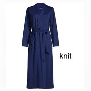 LANDSEND Wms Petite Small Supima Cotton Robe 100% Cotton, Belted With Pockets